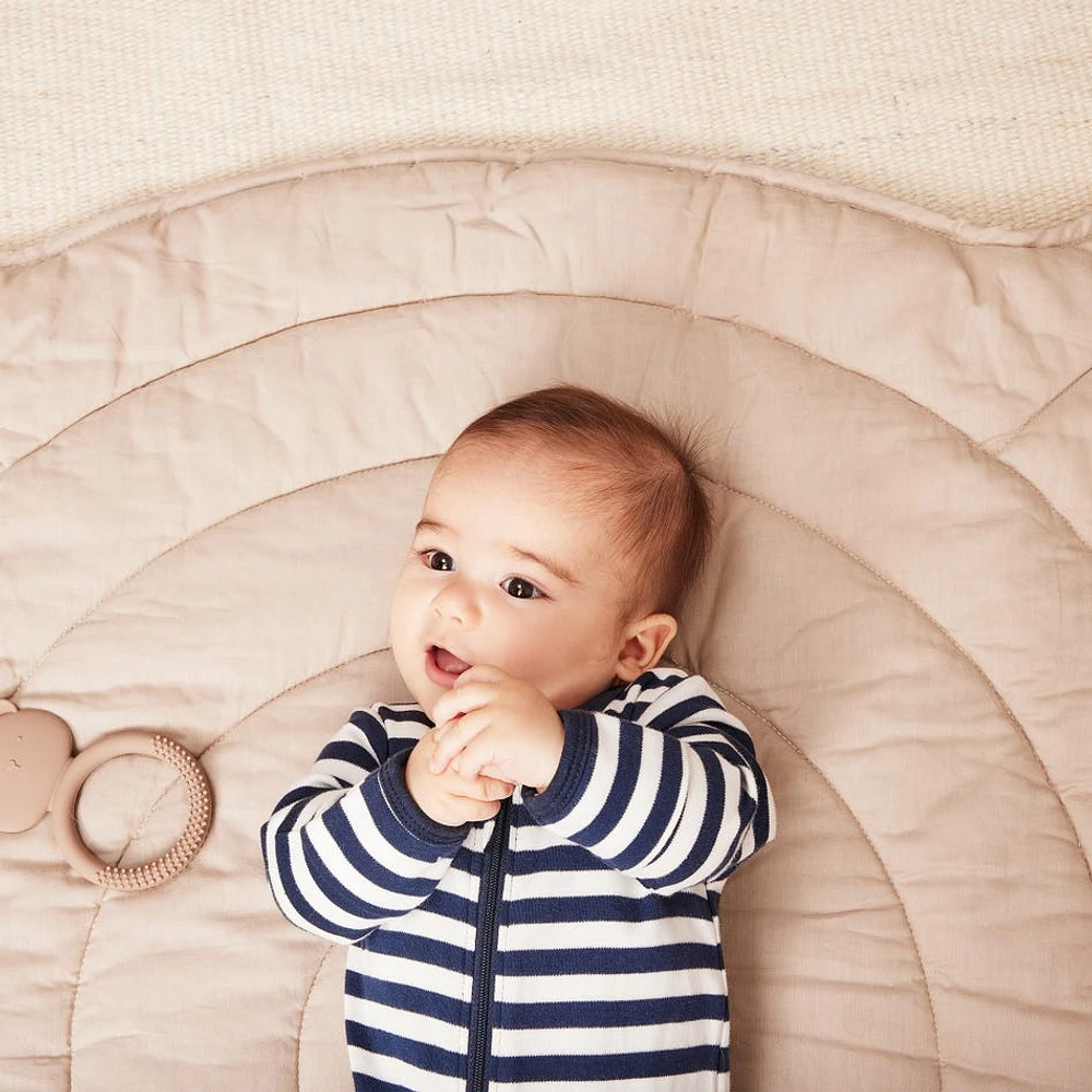 Bear Navy Striped Sleeper 0-12m