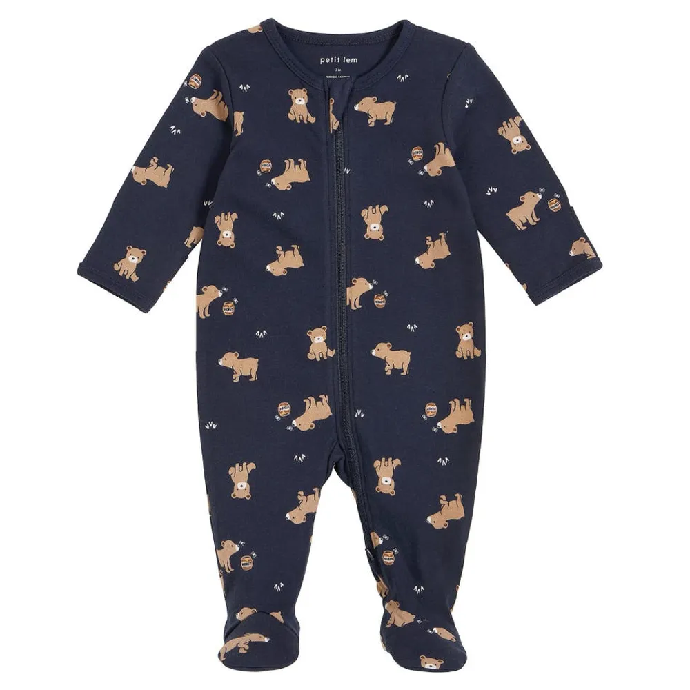 Navy Honey Bear Sleeper 0-12m