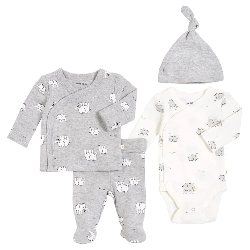 Grey Elephants Preemie Set