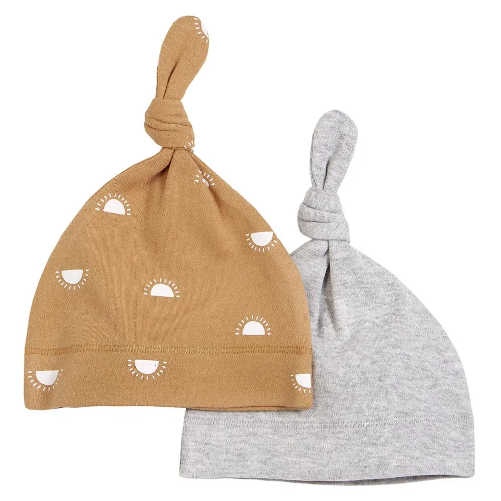 Elephants 2pk Beanies 0-3m