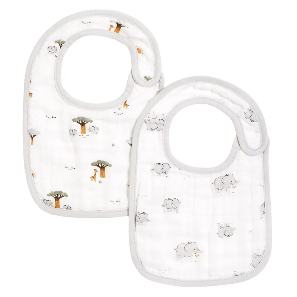 Elephant Bibs 2pk 0-3m