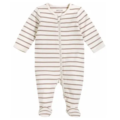 Cream Striped Sleeper 0-12m