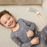 Hockey Gear Print PJ Set 8-14y