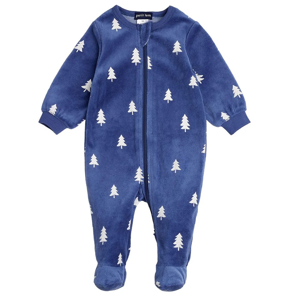 Trees Velours Pajamas 0-24m