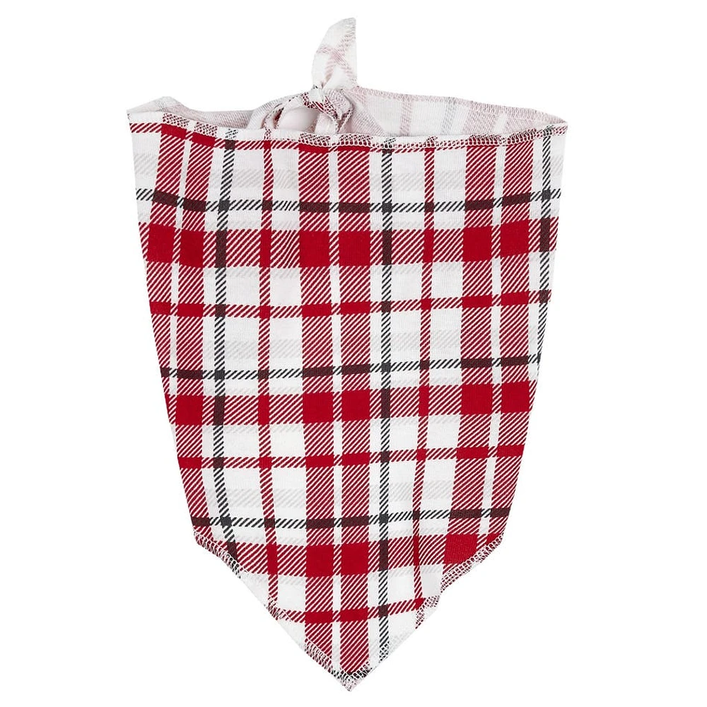 Scarlet Plaid Dog Bandana