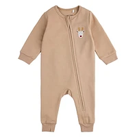 Reindeer Fleece Playsuit 12-24m