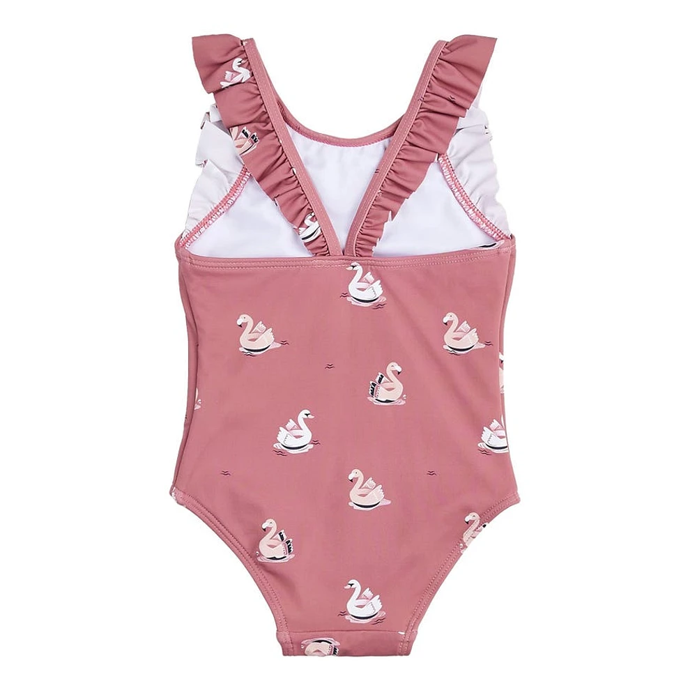 Swan Balloon UV Swimsuit 2-6X