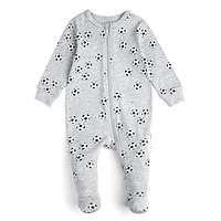 Soccer Print Sleeper 0-24m