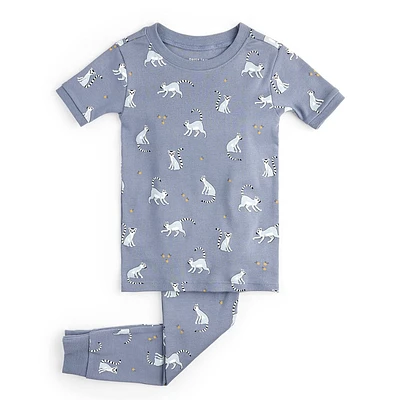 Lemur Print Pajamas Set 2-7y