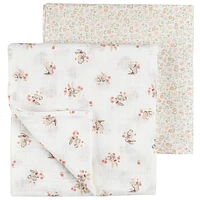 Bunnies 2 Pieces Muslin Blankets