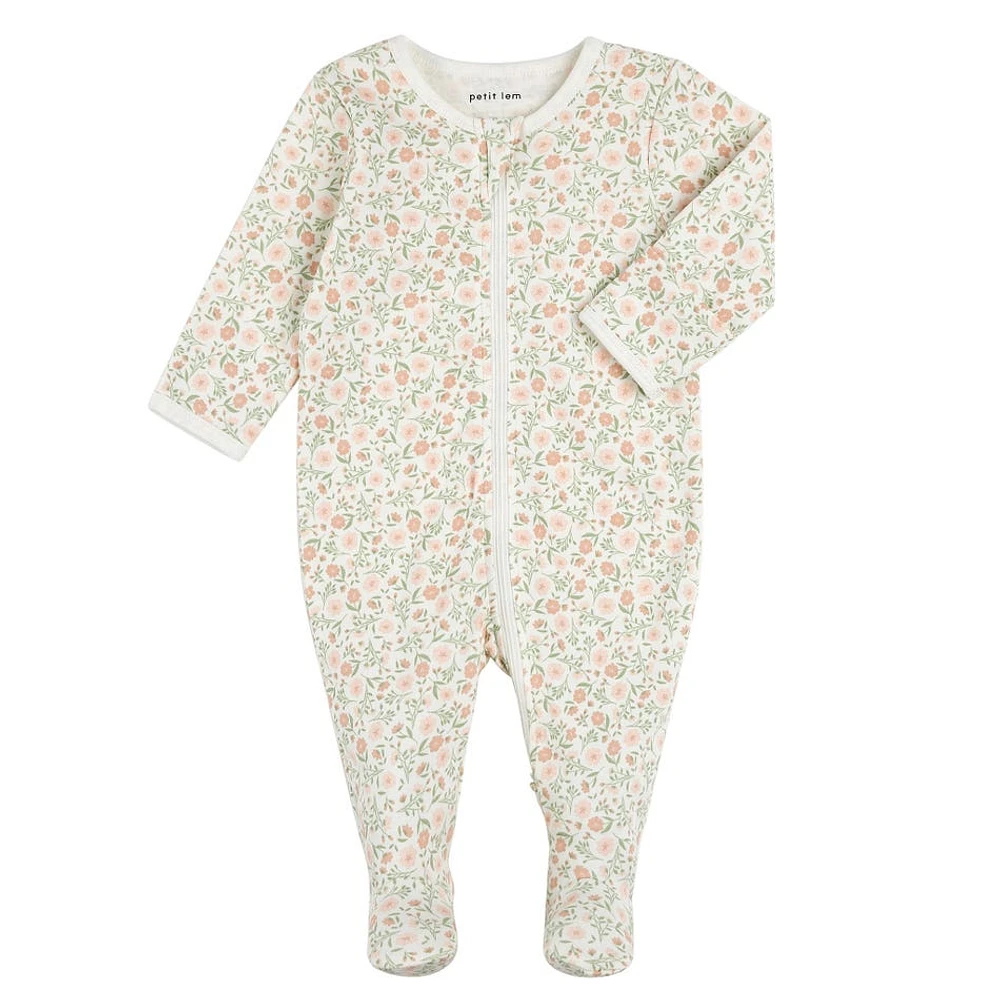 Bunnies Flowers Pajamas 0-12m