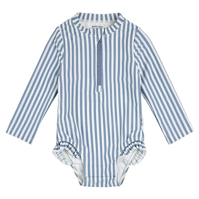 Striped Long Sleeves Swimsuit 0-24m