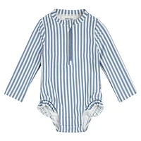 Striped Long Sleeves Swimsuit 0-24m