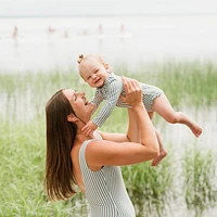 Striped Long Sleeves Swimsuit 0-24m