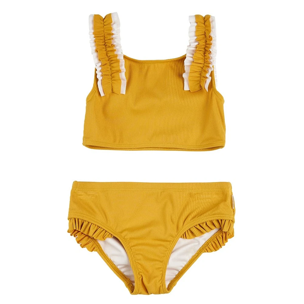 Yellow Ribbed Bikini 2-5y