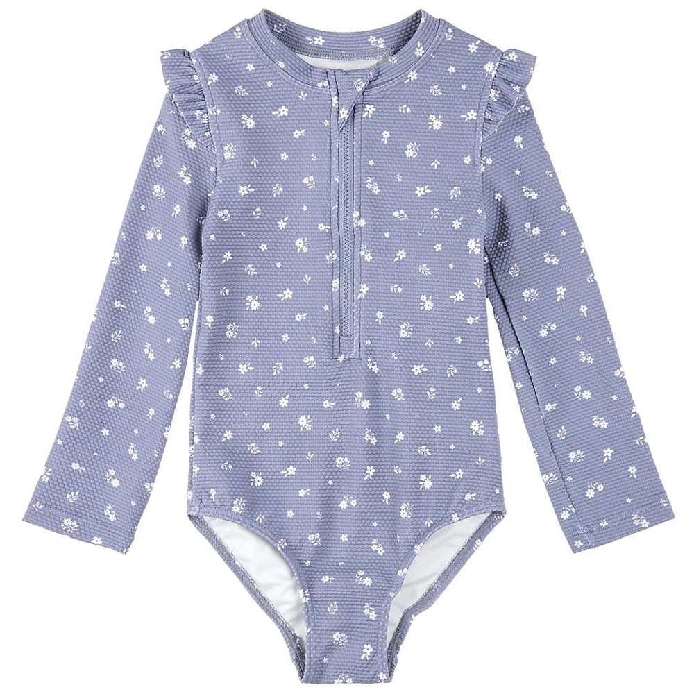 Flowers Long Sleeves Swimsuit 2-6y