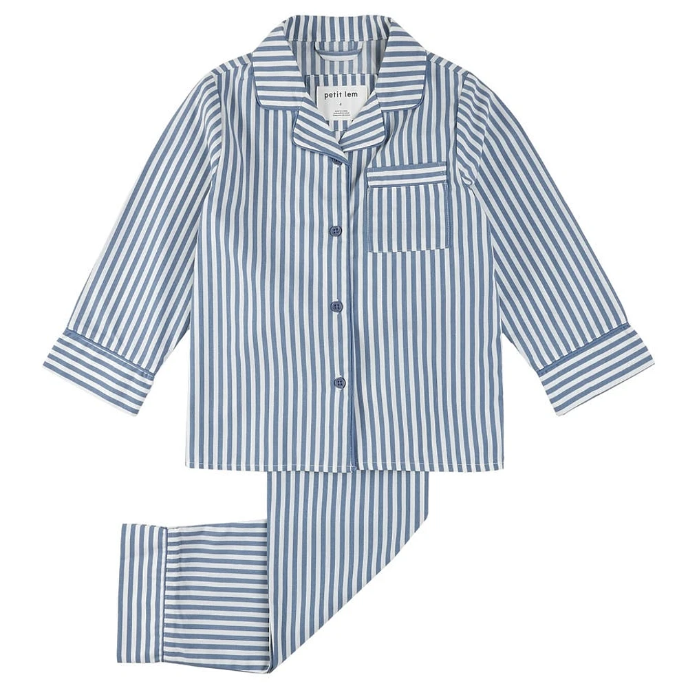 Striped Poplin PJ Set 2-7y