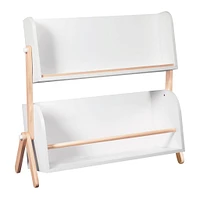 Tally Storage and Bookshelf - White and Washed Natural Finish