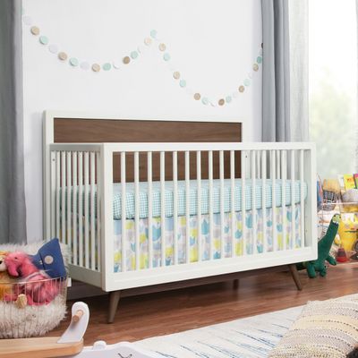 Palma Mid-Century 4-in-1 Convertible Crib with Toddler Bed Conversion