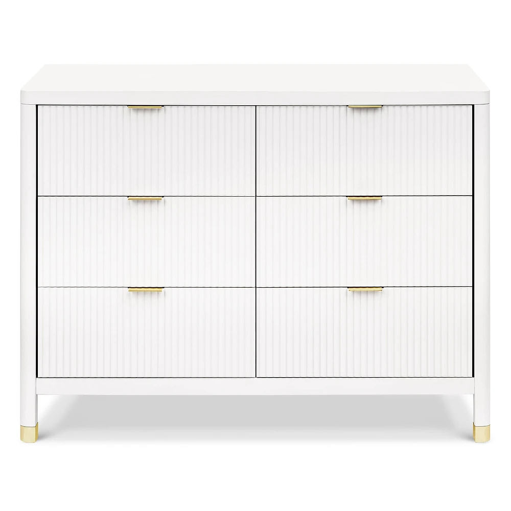 Brimsley Tambour 6-Drawer Assembled Dresser - Warm White