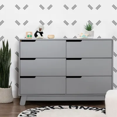 Bureau 6 Tiroirs Hudson - Gris