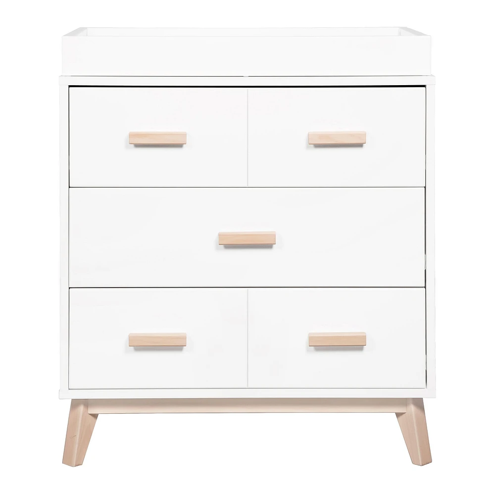 Scoot 3-Drawer Changer Dresser - White / Washed Natural