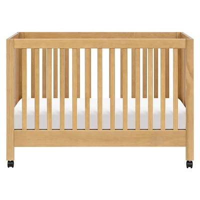 Maki Full-Size Folding Crib with Toddler Bed Conversion Kit - Honey