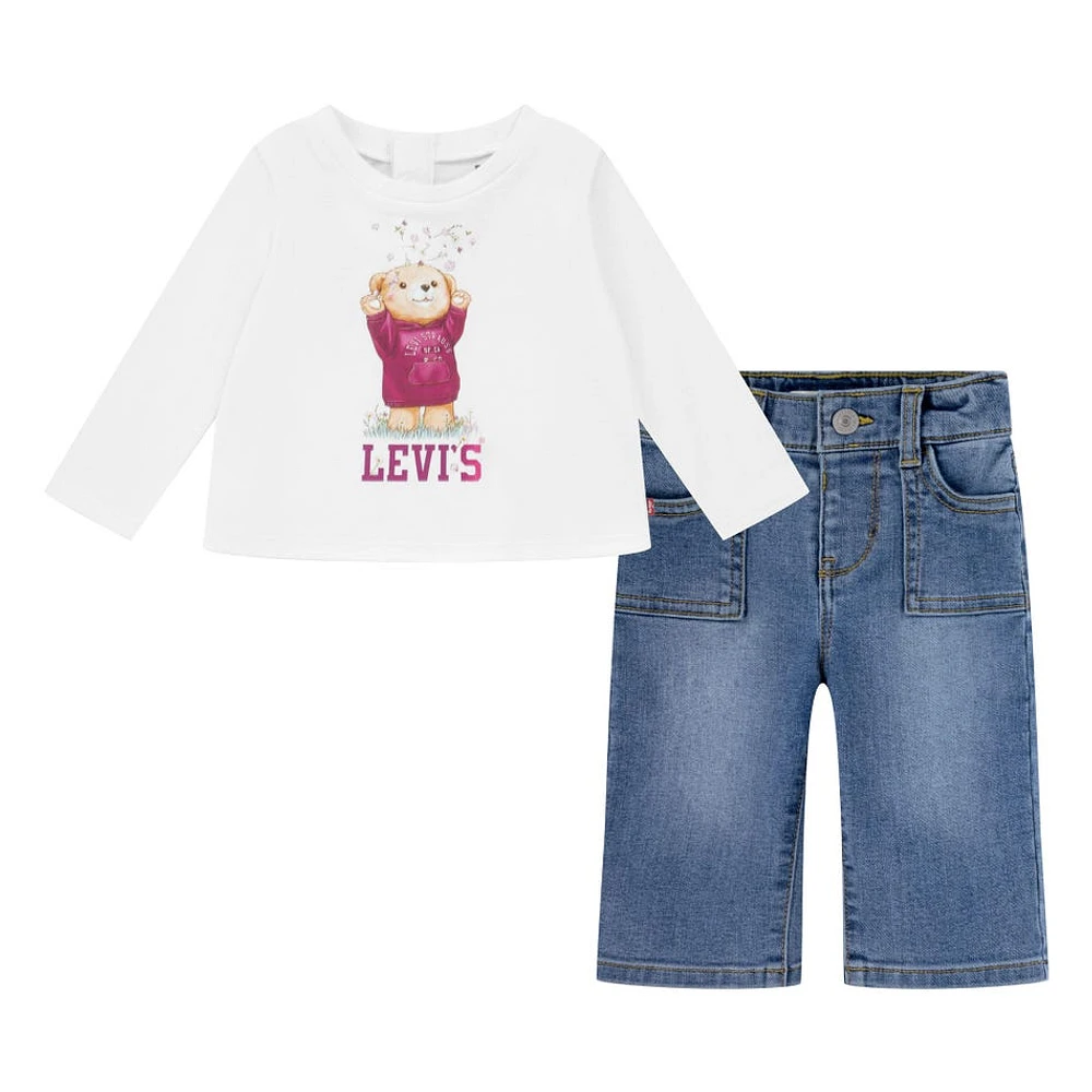 Two Pieces Tee & Cargo Pants Set 12-24m