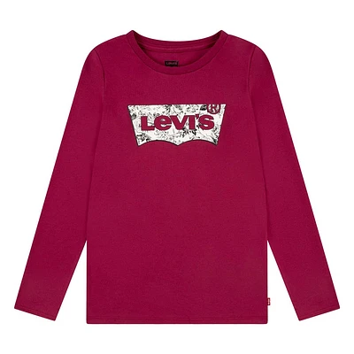 T-Shirt Manches Longues Batwing Roses 7-16ans