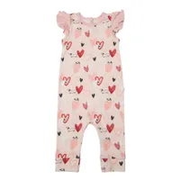 Pink Pup Ruffle Romper 0-24m