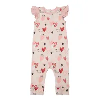 Pink Pup Ruffle Romper 0-24m