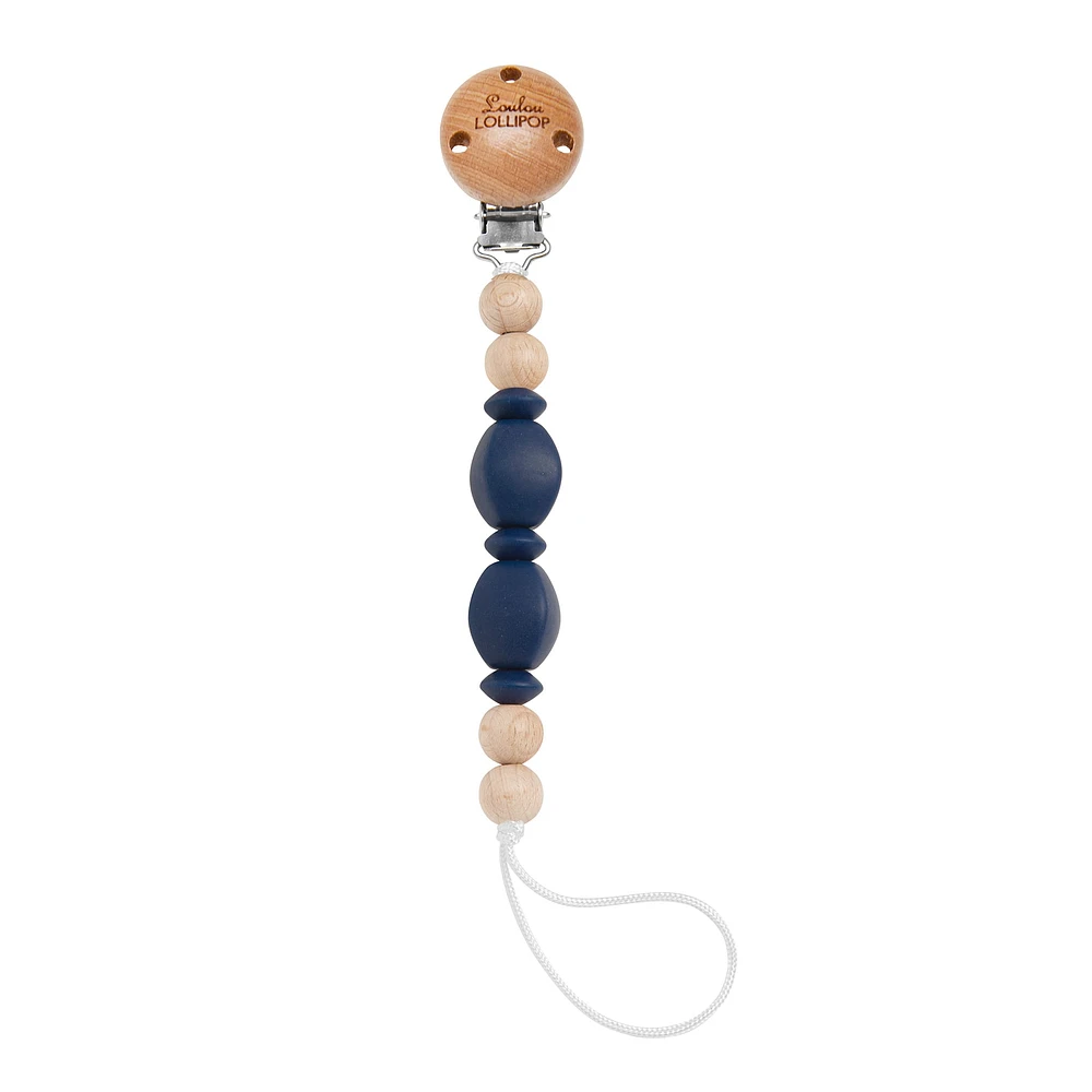 Silicone Pacifier Clip Navy