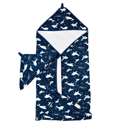 Hooded Towel Set - Whales