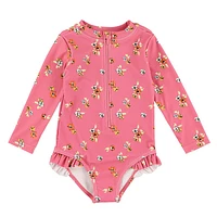 Rib Flowers Swimsuit 3-24m