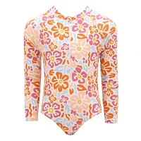 Flower Power Long Sleeves Swimsuit 2-14y