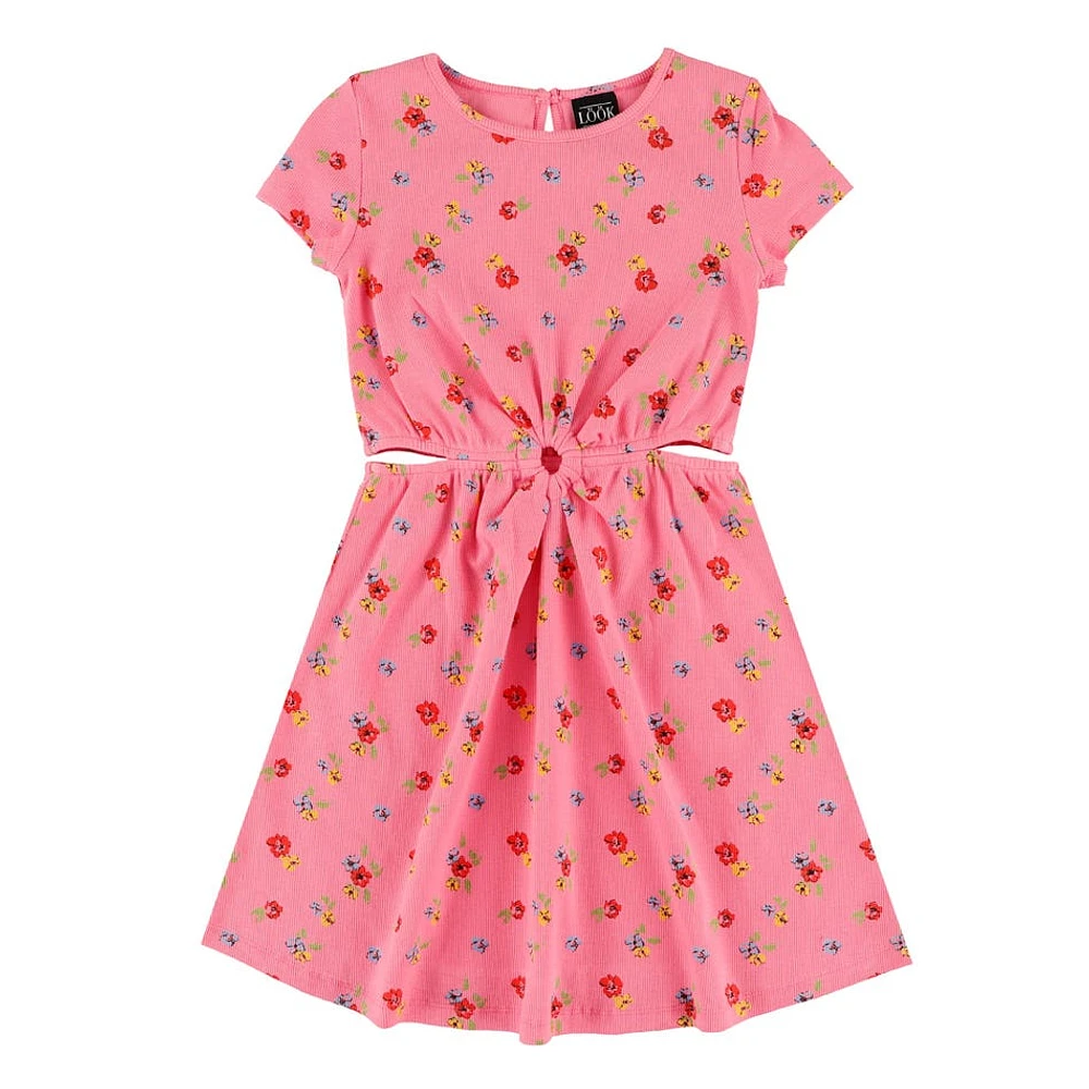 Charm Printed Rib Dress 7-14y