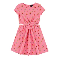 Charm Printed Rib Dress 7-14y