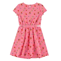 Charm Printed Rib Dress 7-14y