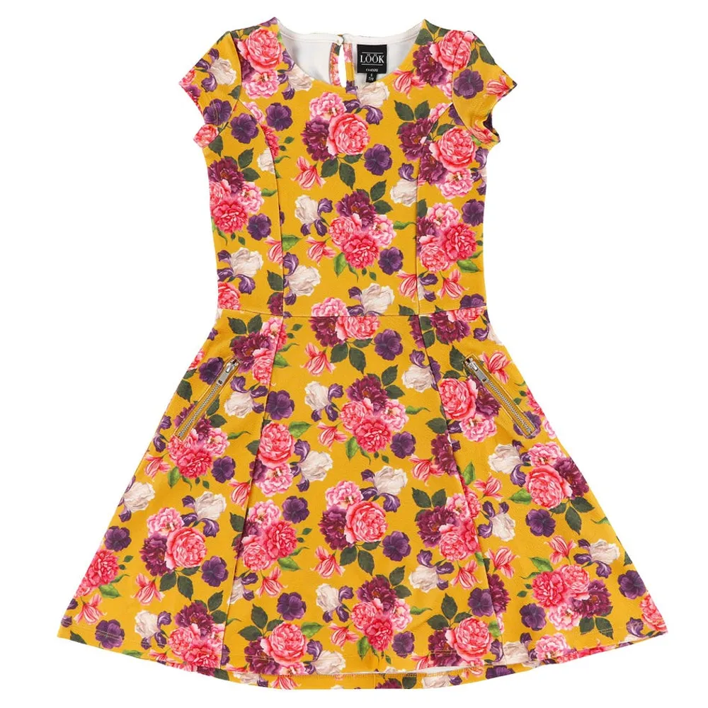 Garden Flowers Dress 7-14y