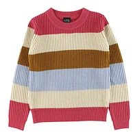 Pull Tricot Rayé Fleurs 7-14ans