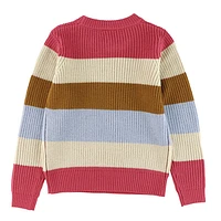 Pull Tricot Rayé Fleurs 7-14ans
