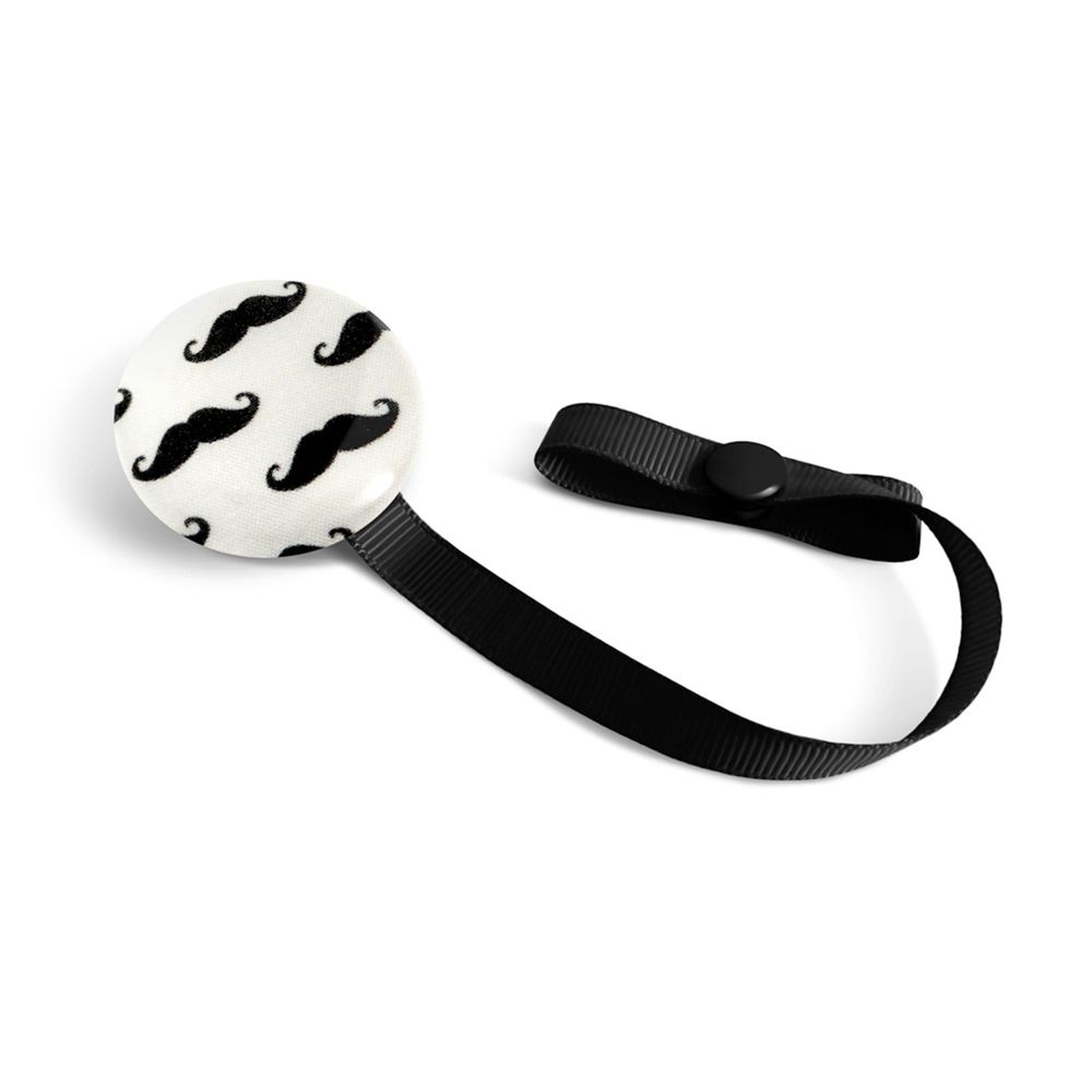 Pacifier Clip - Black Mustache