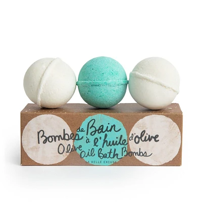 Bombes de Bain à l'Huile d'Olive Paquet de 3