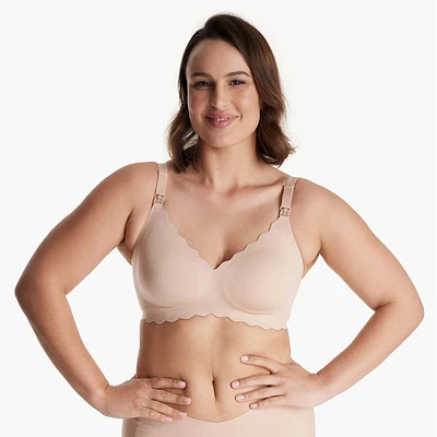 Seamless Floral Push up Nursing Bra YN46 - Pink