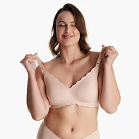 Seamless Floral Push up Nursing Bra YN46 - Pink