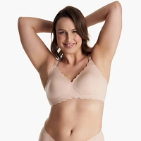 Seamless Floral Push up Nursing Bra YN46 - Pink