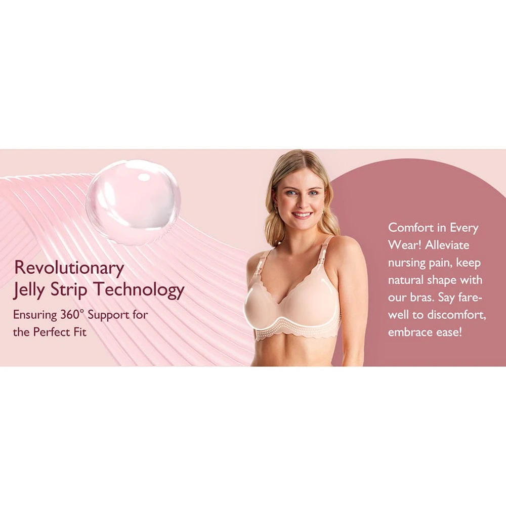 Soutien-Gorge d'Allaitement Jelly Strip YN46 - Rose