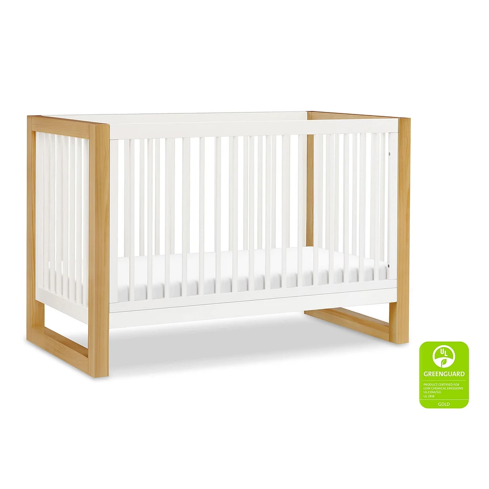 Nantucket 3-in-1 Convertible Crib with Toddler Bed Conversion Kit - Warm White / Honey
