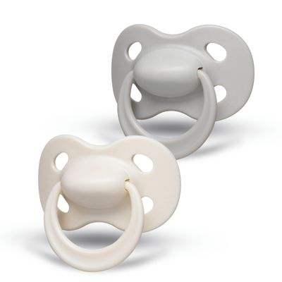 Orthodontic Pacifier (2) 0-6m - Grey / Beige