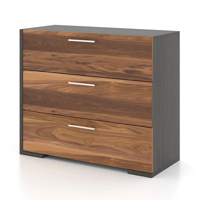 Commode 3 Tiroirs - Ardoise Noyer